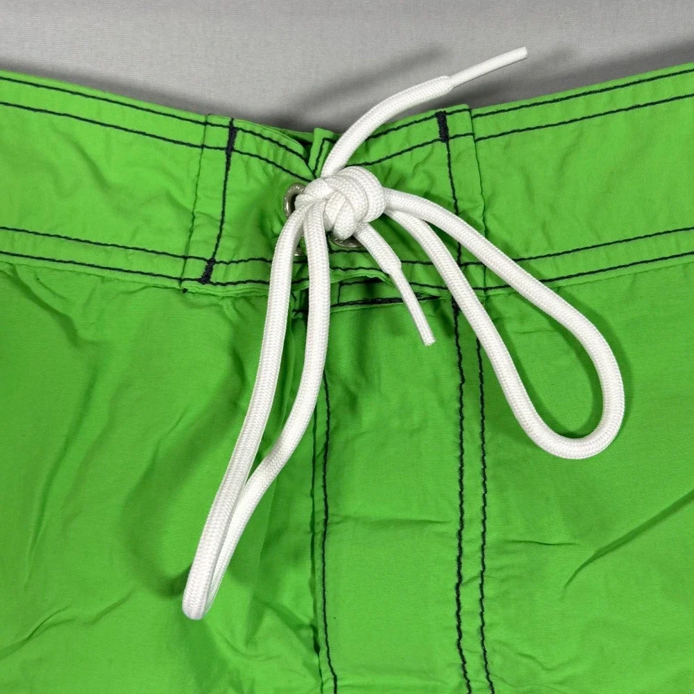 Nautica Mens Colorblock Swim Trunks‎ Green Blue White Logo Mesh Lined Medium